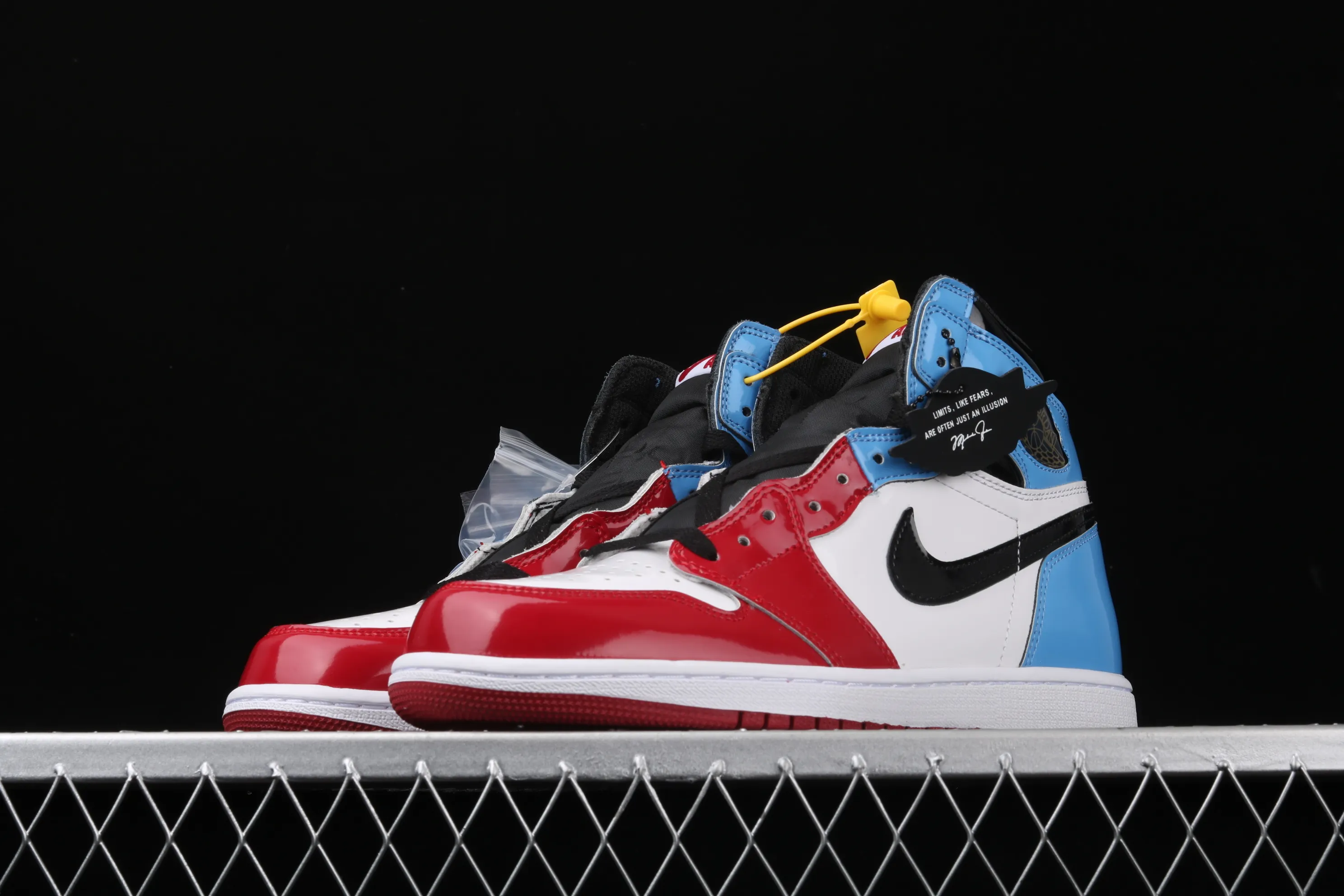 All categories Air Jordan Jordan series basketball shoes Air Jordan 1 High Air Jordan 1 "Fearless" AJ1 Joe 1 high top red and blue patent leather CK5666-100